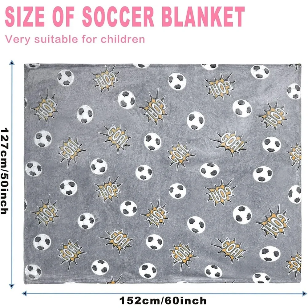 Gray Soccer Glow-in-the-Dark Throw Blanket throw soft plush